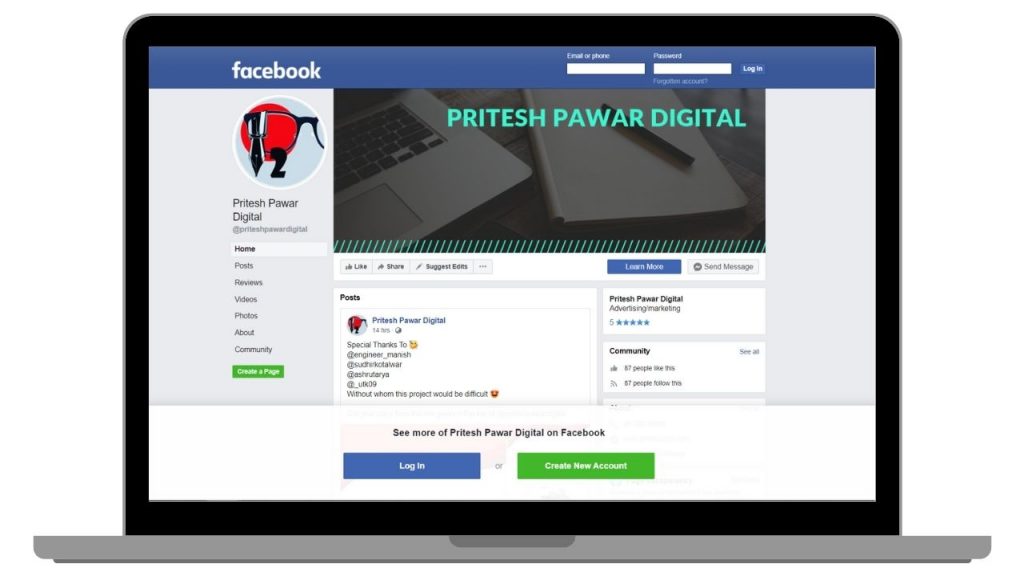 Pritesh Pawar Digital Facebook Page