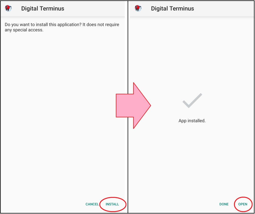 Install the Digital Terminus Application